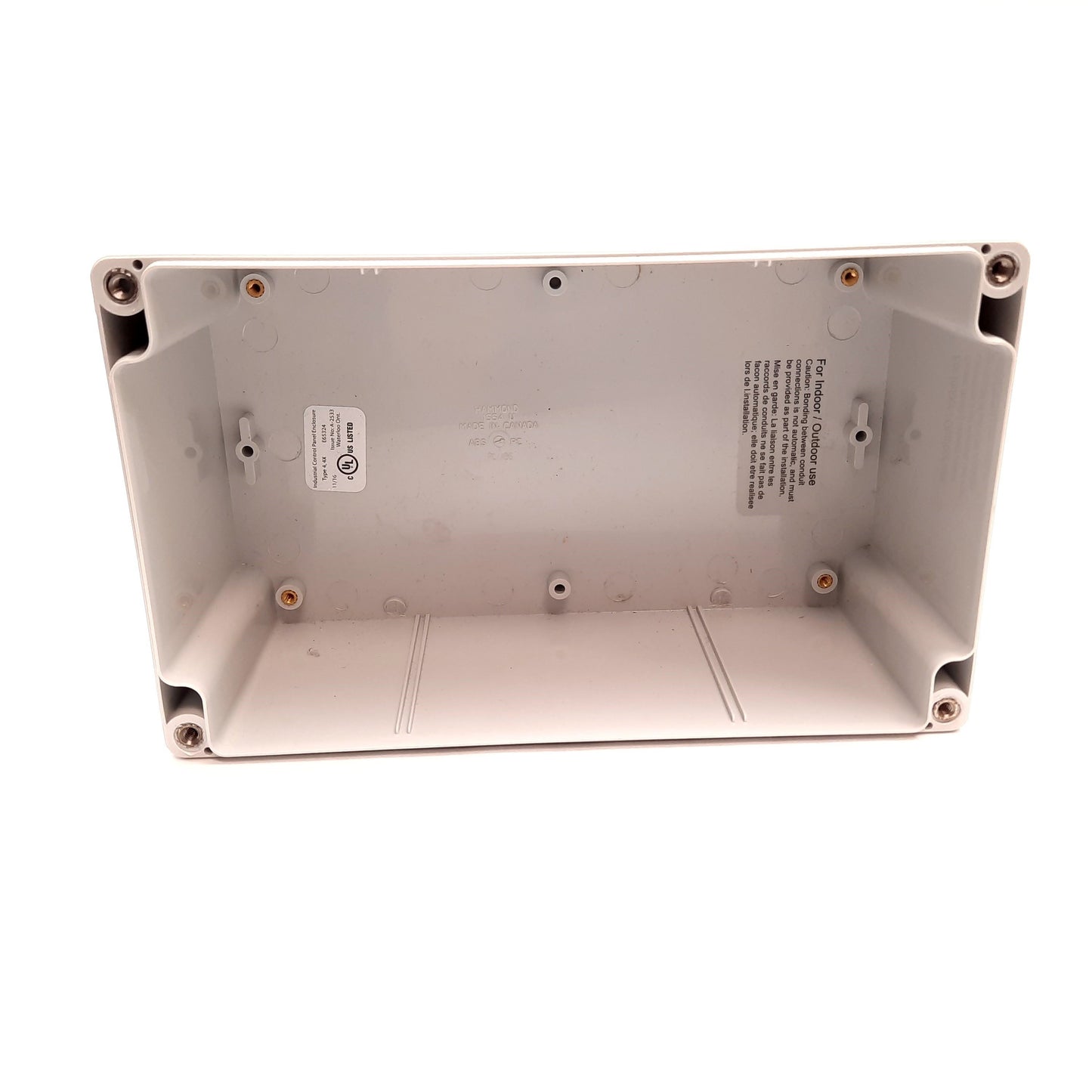 Used Hammond 1554 U Pushbutton Enclosure, 200mm x 120mm x 92mm, Polycarbonate