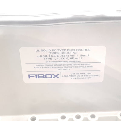 New – Open box Fibox 5330069 PC 1919 18 T Enclosure, 190mm x 190mm x 180mm, Polycarbonate