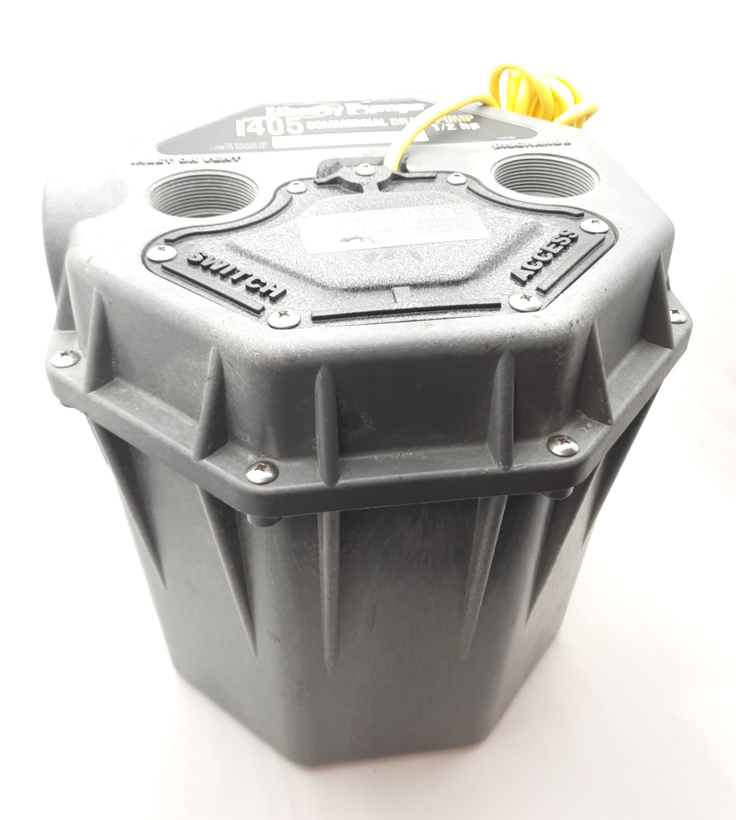 Used Liberty Pumps 405 Commercial Drain Pump w/Basin, 1/2HP, 115VAC, 2" NPT Discharge