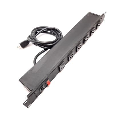 Used Wiremold J60B0B Plug-In Outlet Rackmount Center Power Strip, 6-Outlet, 15A, 120V