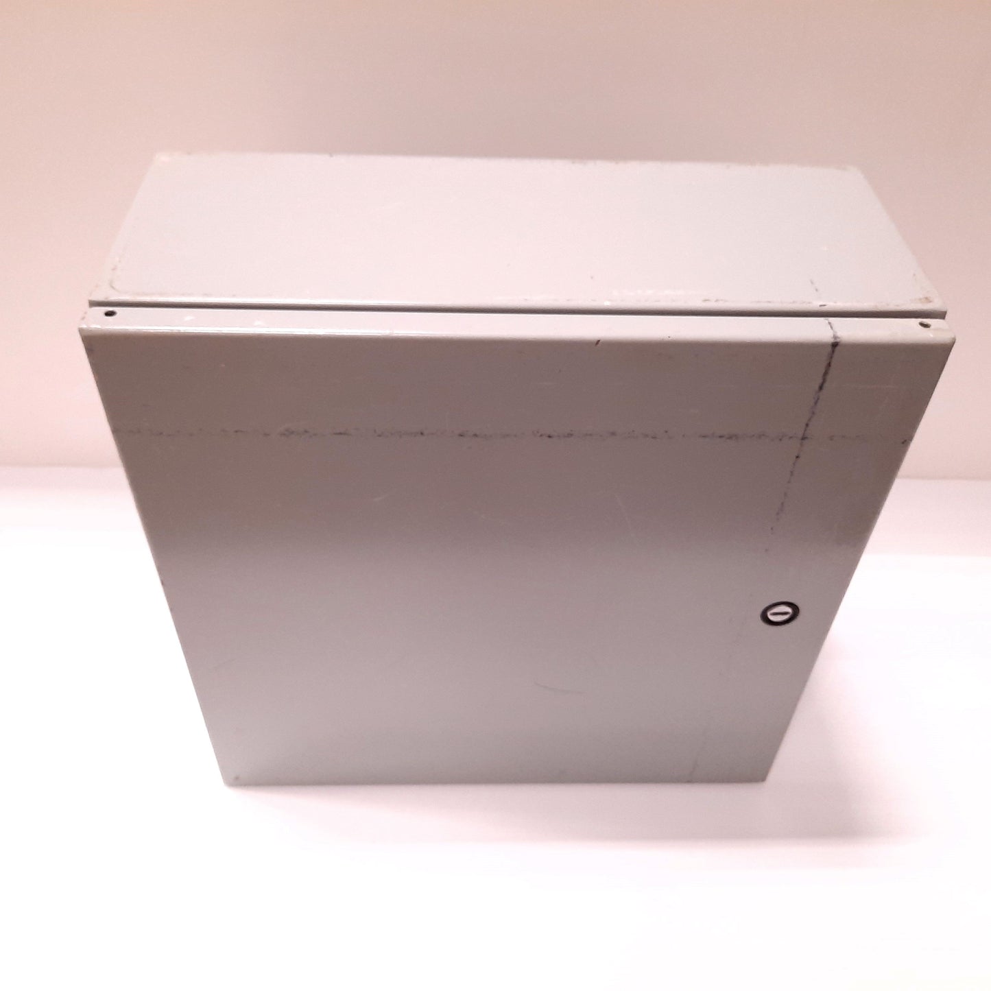 Used Hoffman C-SD16166 Electrical Enclosure, 16" x 16" x 6", Steel, *Holes Added*