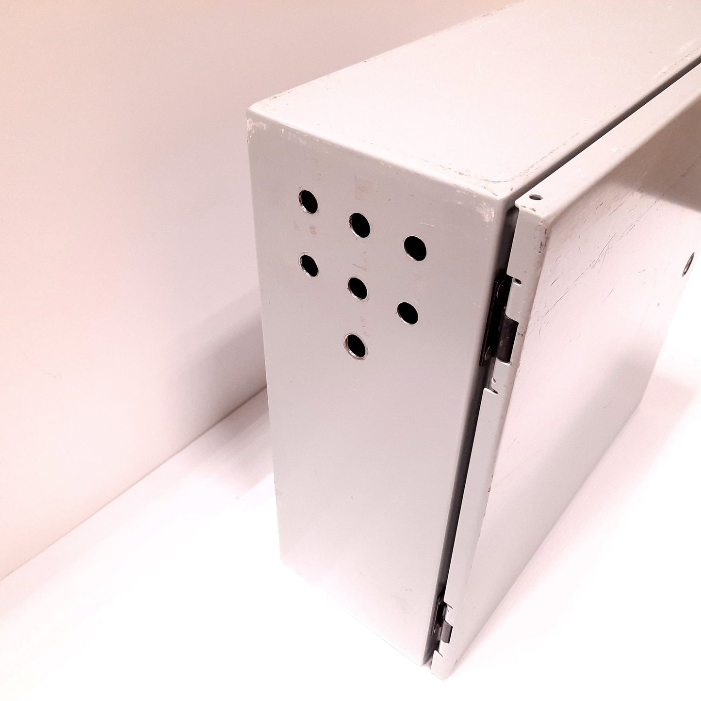 Used Hoffman C-SD16166 Electrical Enclosure, 16" x 16" x 6", Steel, *Holes Added*