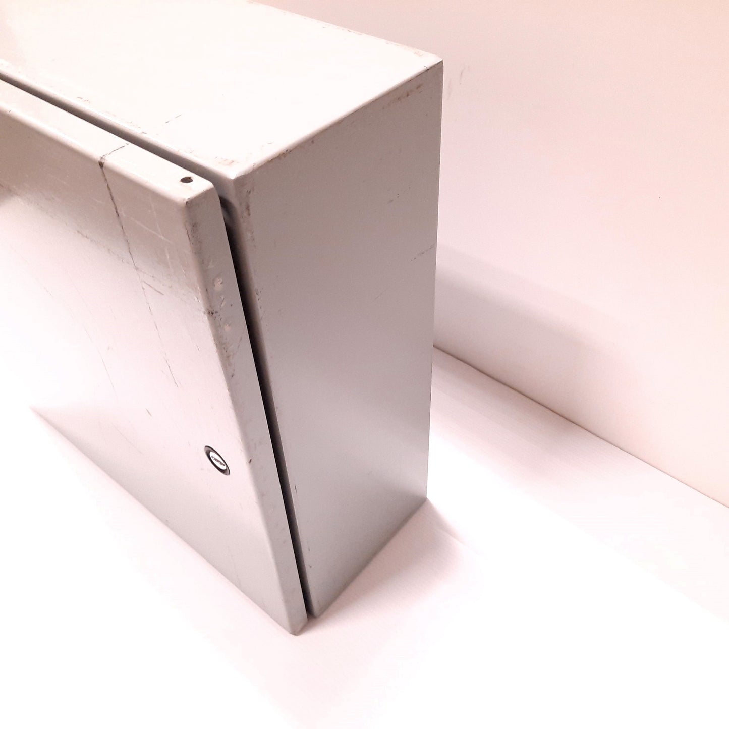 Used Hoffman C-SD16166 Electrical Enclosure, 16" x 16" x 6", Steel, *Holes Added*