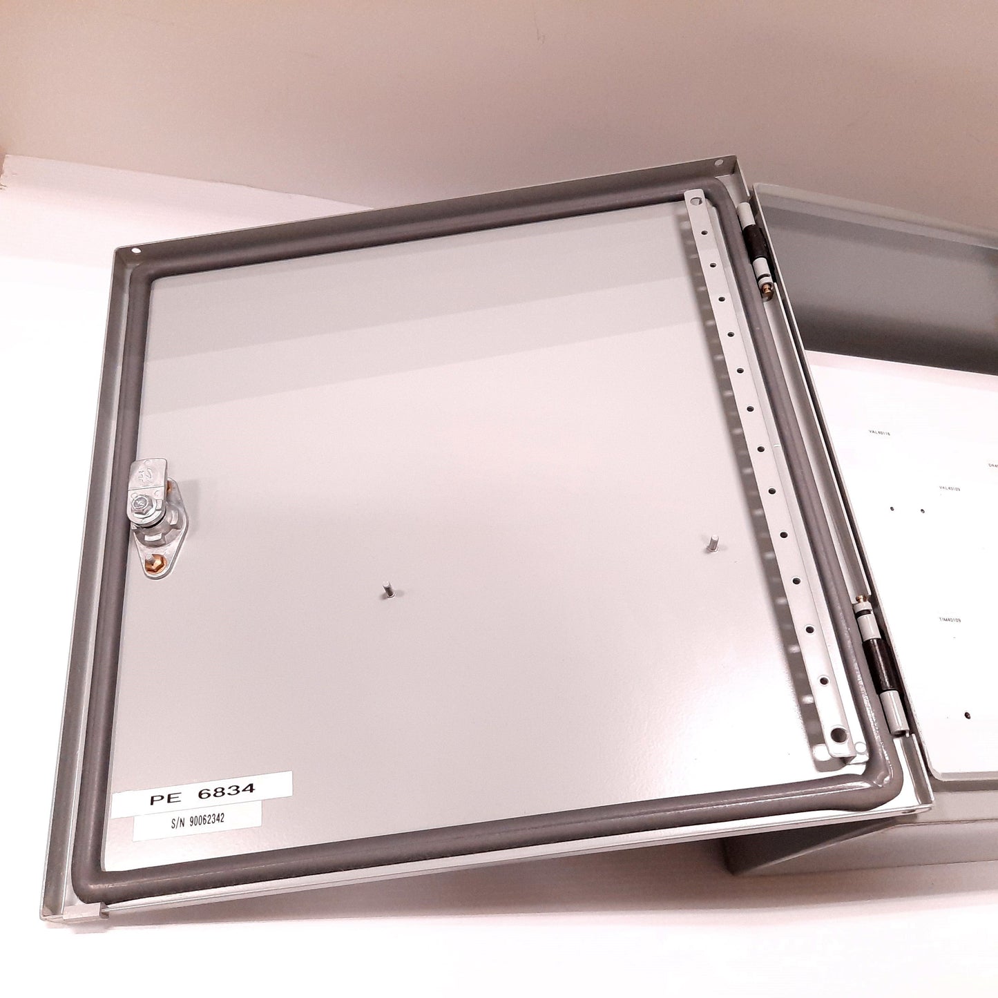 Used Hoffman C-SD16166 Electrical Enclosure, 16" x 16" x 6", Steel, *Holes Added*