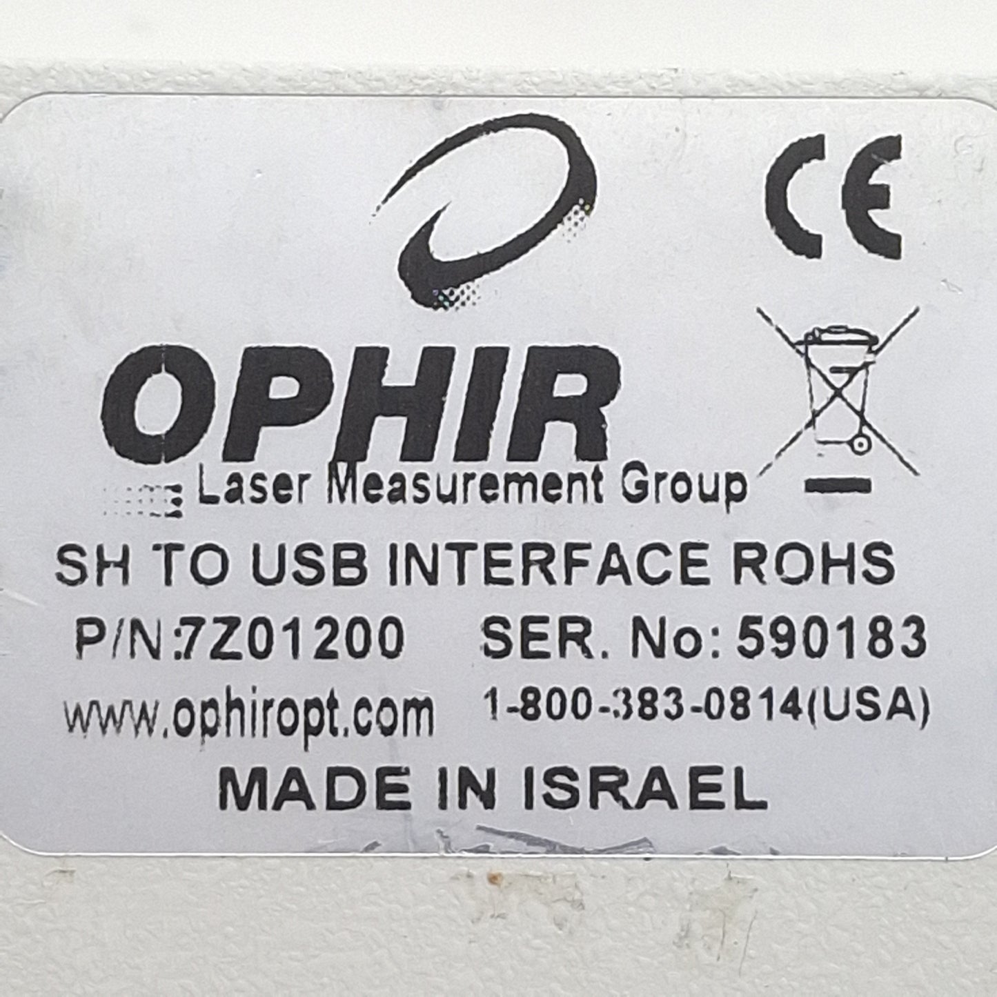 Used Ophir 7Z01200 Smart Head to USB Interface Module, 15-Pin D-Sub Female