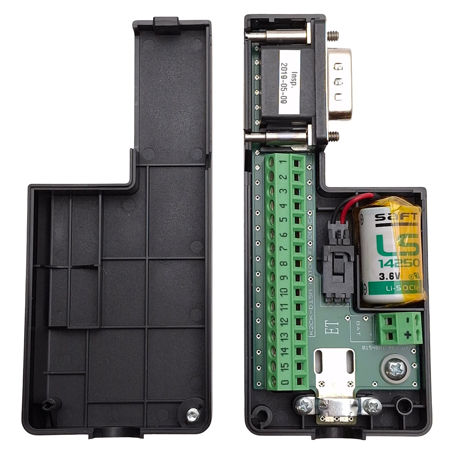 Used Allen Bradley 2090-K2CK-D15M Motor Feedback Breakout Connector 15-Pin D-Sub Male