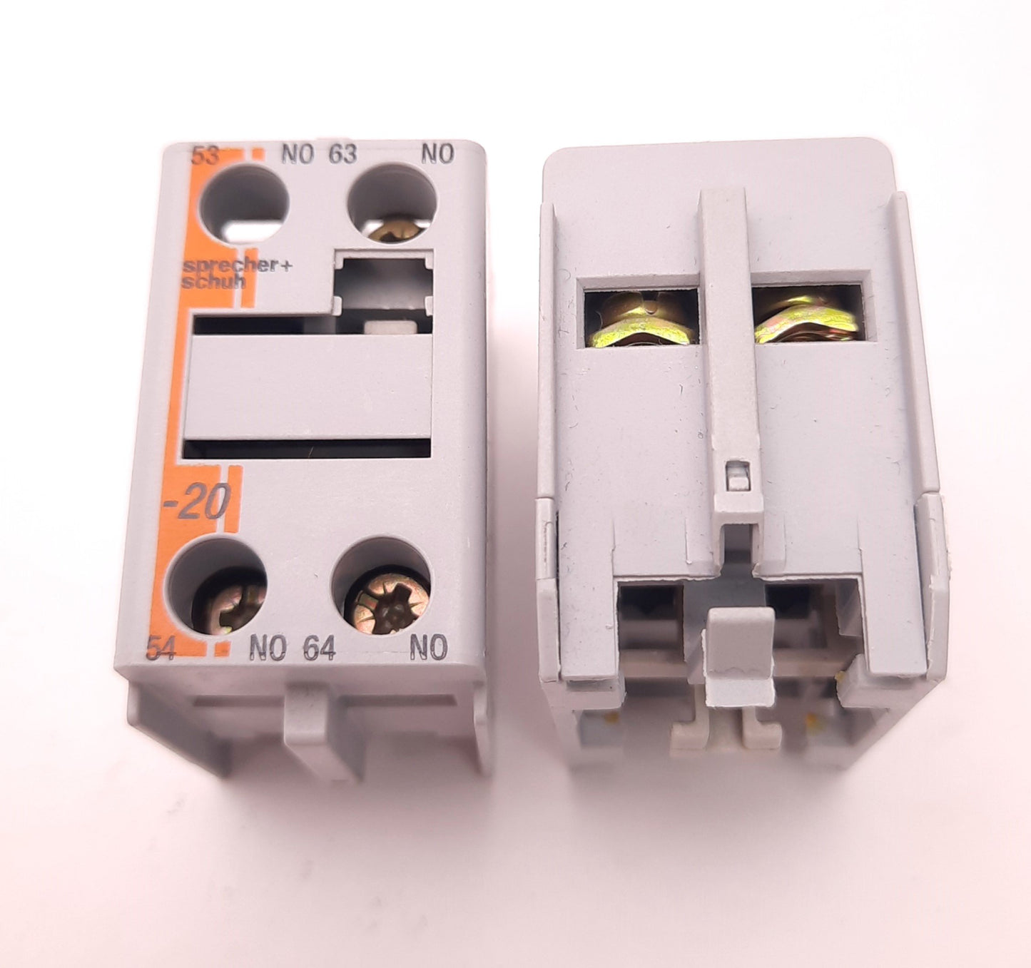 Used Lot of 2 Sprecher+Schuh CS7-PV Top Mount Auxiliary Contact Block 2-Poles, 10Amps