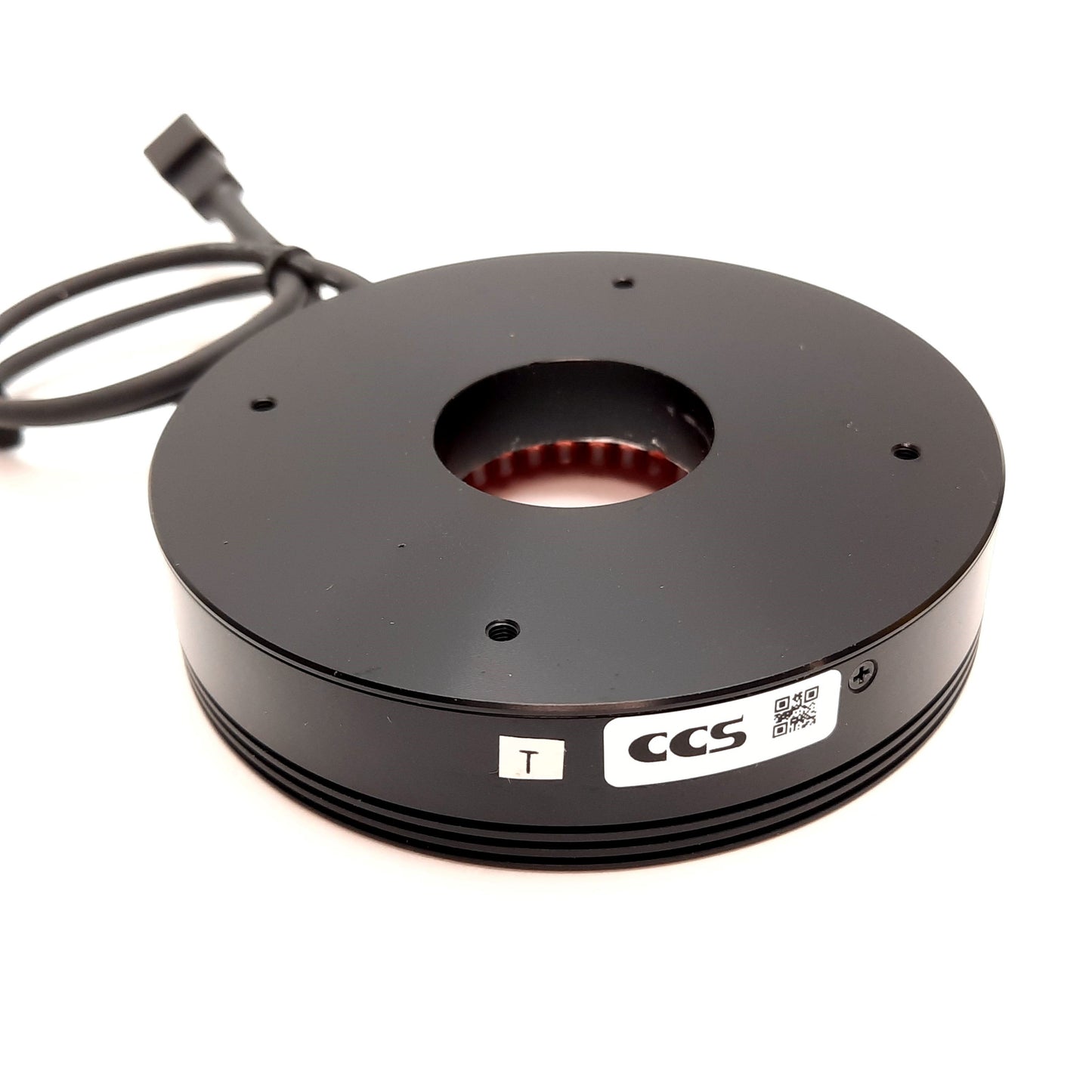 Used CCS LDR2-90-30RD2 Ring Light, Red LED, 24VDC, 30mm ID, 90mm OD, *Damaged LED*