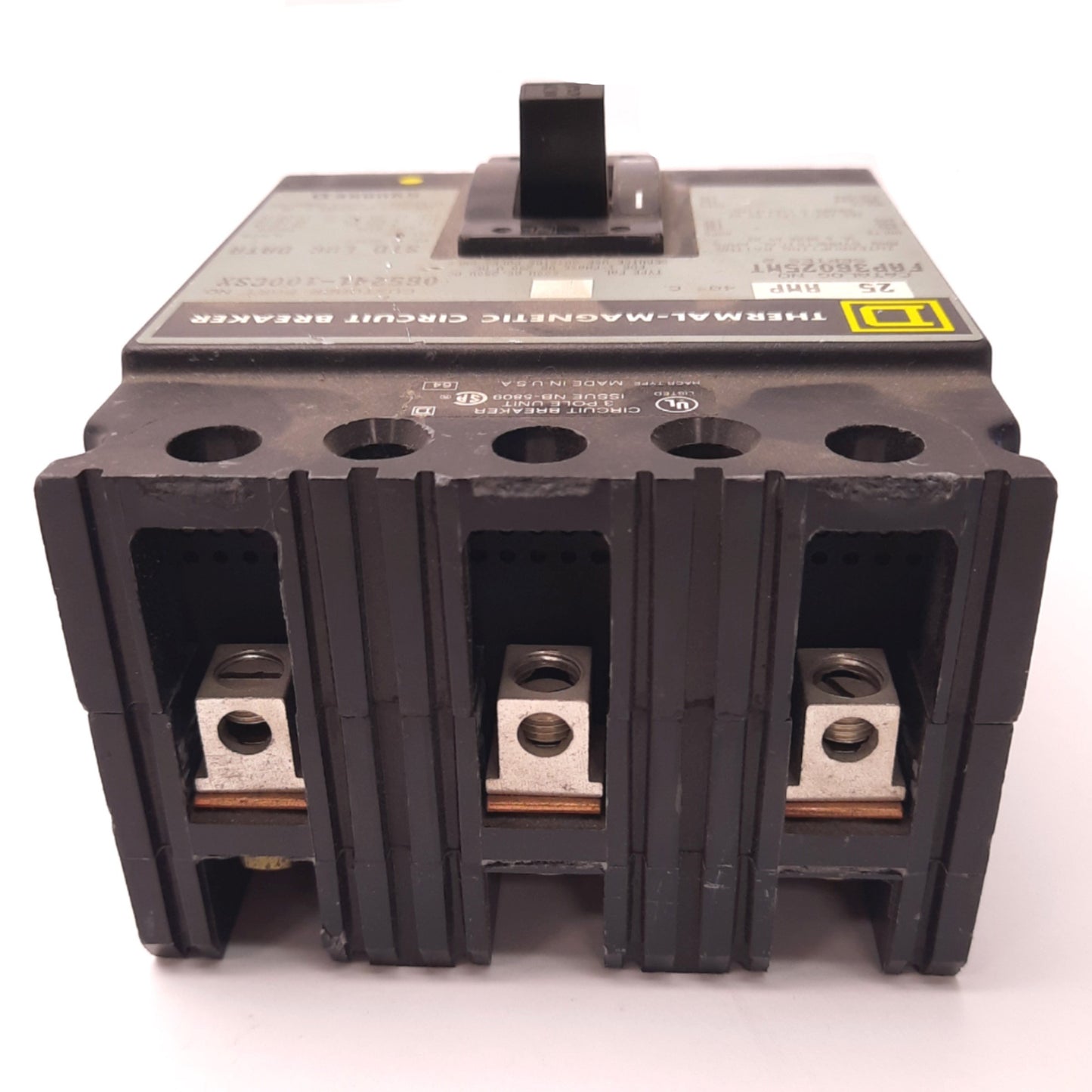 Used Schneider Electric FAP36025MT Circuit Breaker 600v AC/250v DC, 25 Amps, 3 Poles