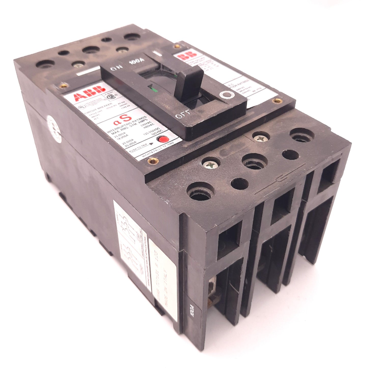 Used ABB TE2060 TE3060 TE2100 TE3100 TE2150 TE3150 Circuit Breaker 480v AC/500v DC