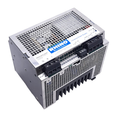 Used Rhino PSM24-6005 Power Supply, Input: 100-240VAC 10-8A, Output: 24VDC 25A 600W