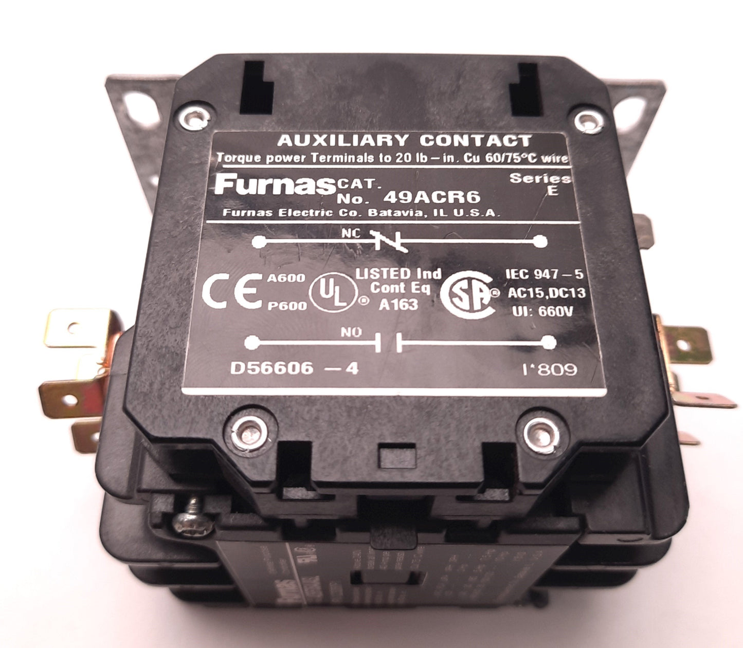 Used Furnas 42BF35AJASL Definite Purpose Contactor 30A, 3 Pole, 240VAC w/AUX 49ACR6