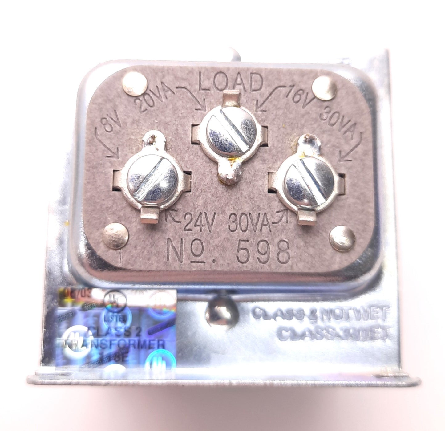 New – Open box Edwards 598 Transformer 120V Ac Line/ 8v 16v 24v Secondary, 30 Watts,Class 2