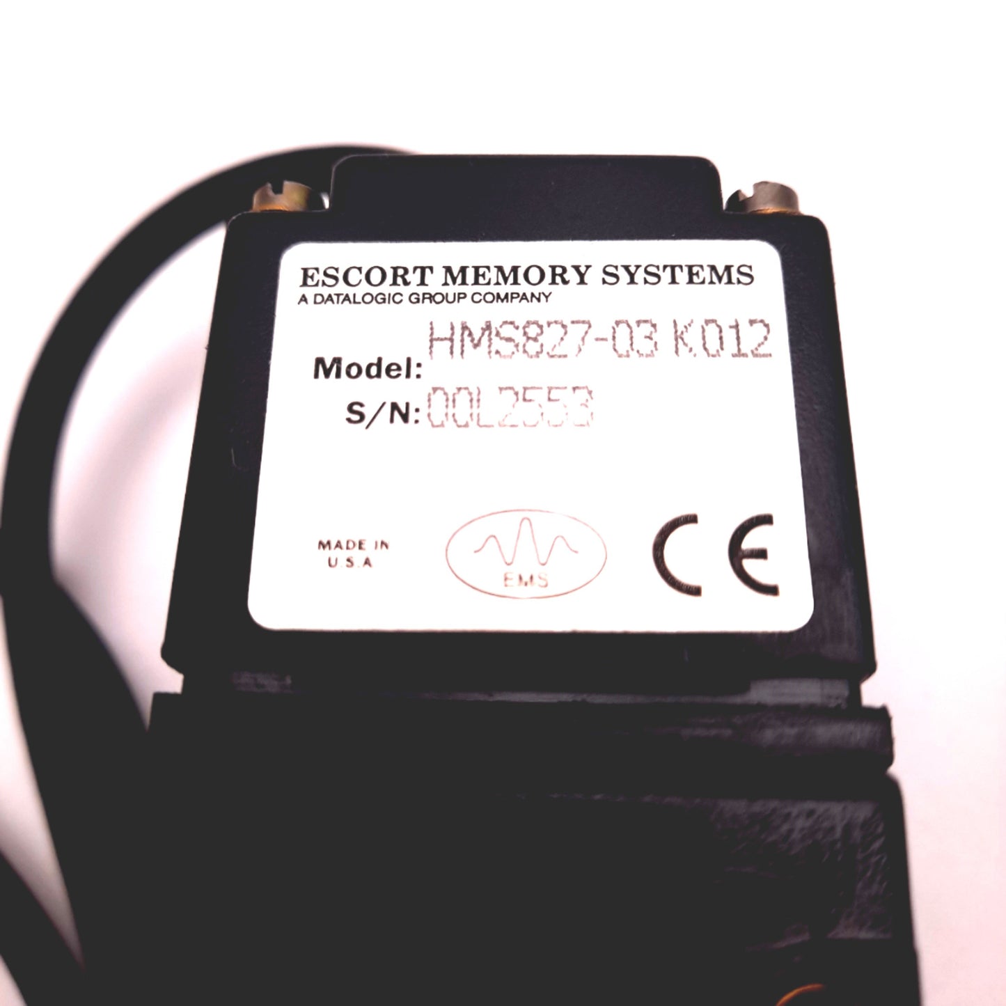 USED -- Escort Memory Systems HMS827-03 K012 Passive Reader/Writer 18-30VDC