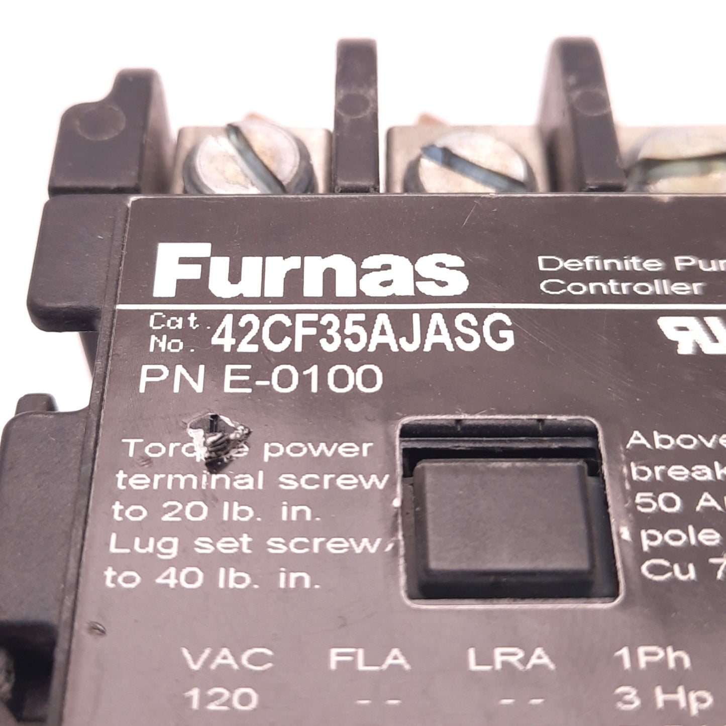 Used Furnas 42CF35AJASG Definite Purpose Contactor 40/50A, 24v Coil, 3 Pole/ E-0100