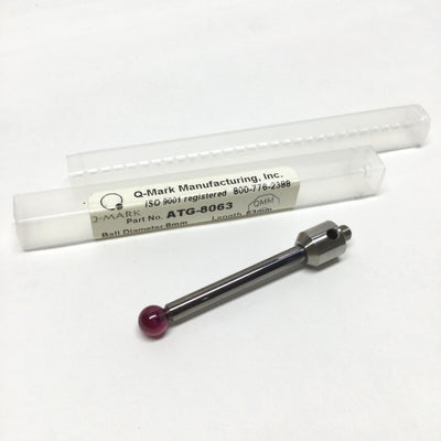 New – Open box Q-Mark ATG-8063 M5 Stylus Gauge Probe, Carbide Stem, Ø8mm Ruby Ball, 63mm Long