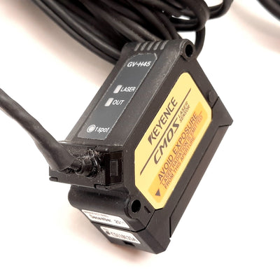 Used Keyence GV-H45 Sensor Laser Head With GV-21P Amplifier Unit, 20-45mm, 10-30VDC