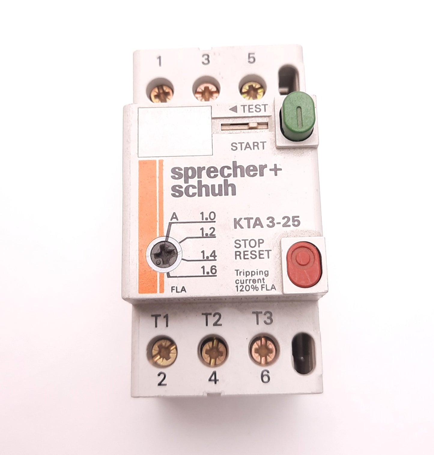 Used Sprecher+Schuh KTA3-25-1.6A Motor Starter/Breaker 1-1.6A, 600v, 3 Pole, 3 Phases