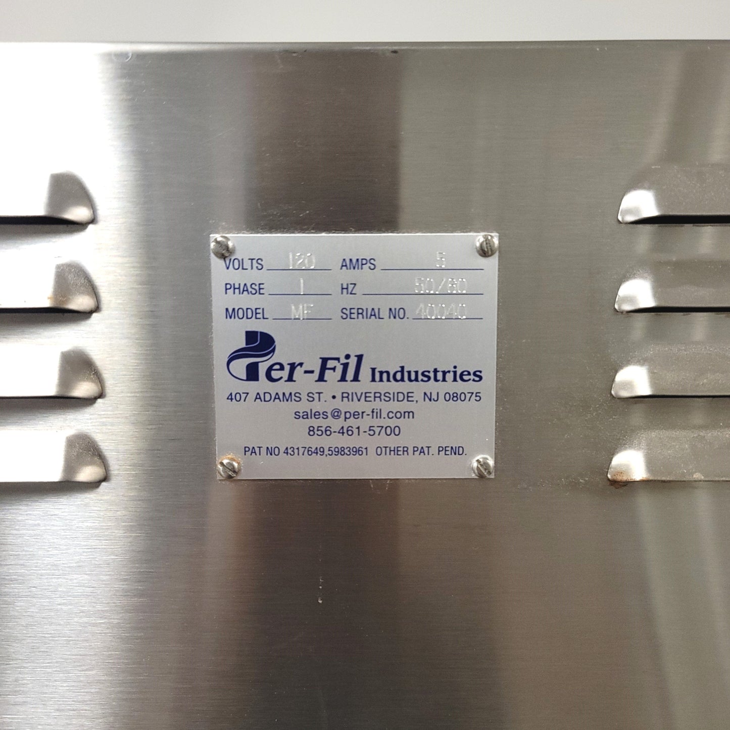 Used Per-Fil Model MF Micro-Filler Micro Doser Auger Filler, 120VAC 5A, 0.5-1000G