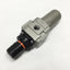 Used SMC AW20-N02BE-2Z Pressure Regulator/Filter, 1/4" NPT, 7-125psi, Built-In Gauge