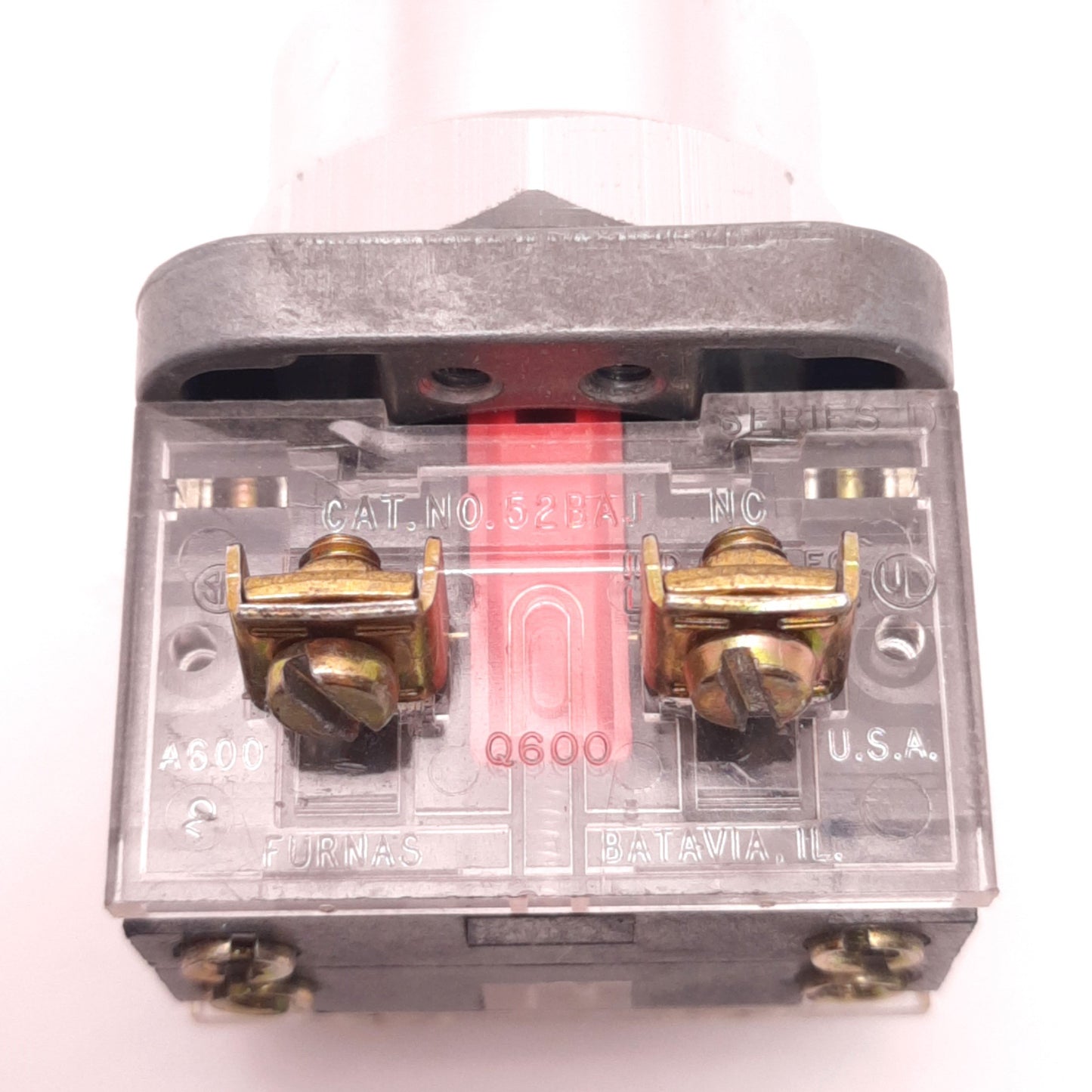 Used Siemens 52PA8A1 Push-Button w/ Furnas 52BAK and 52BAJ, A600 10A, 1NO, 1NC