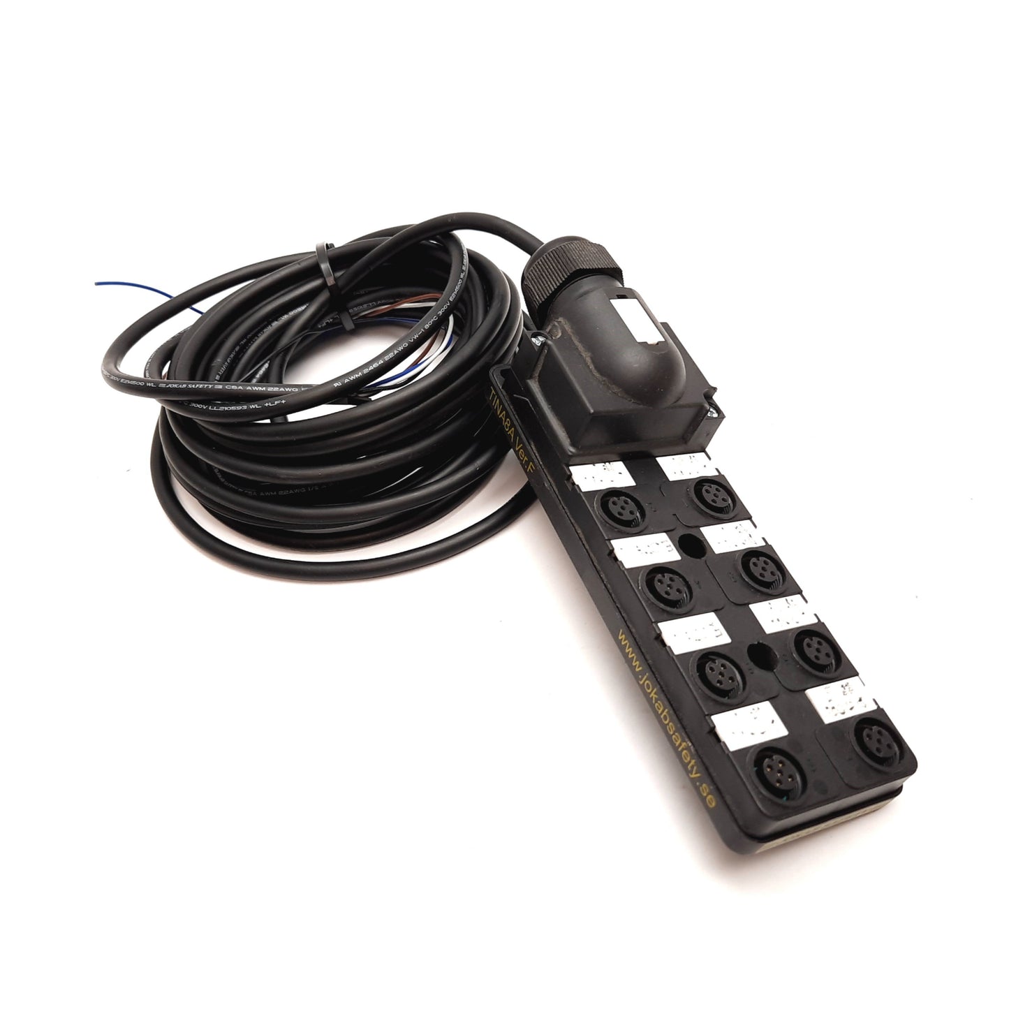 Used Jokab Safety TINA8A DYNlink Connection Block, 8-Connections, 5-Pin M12 Female