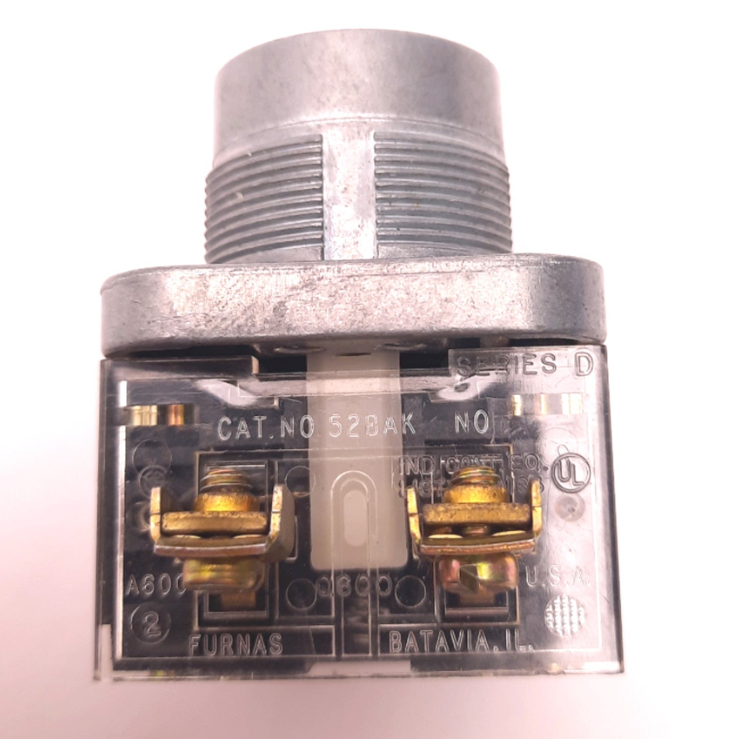 Used Siemens 52PA8A2 Red Push-Button w/ 52BAK & 52BAJ Contacts 1NO 1NC, AC600 10A