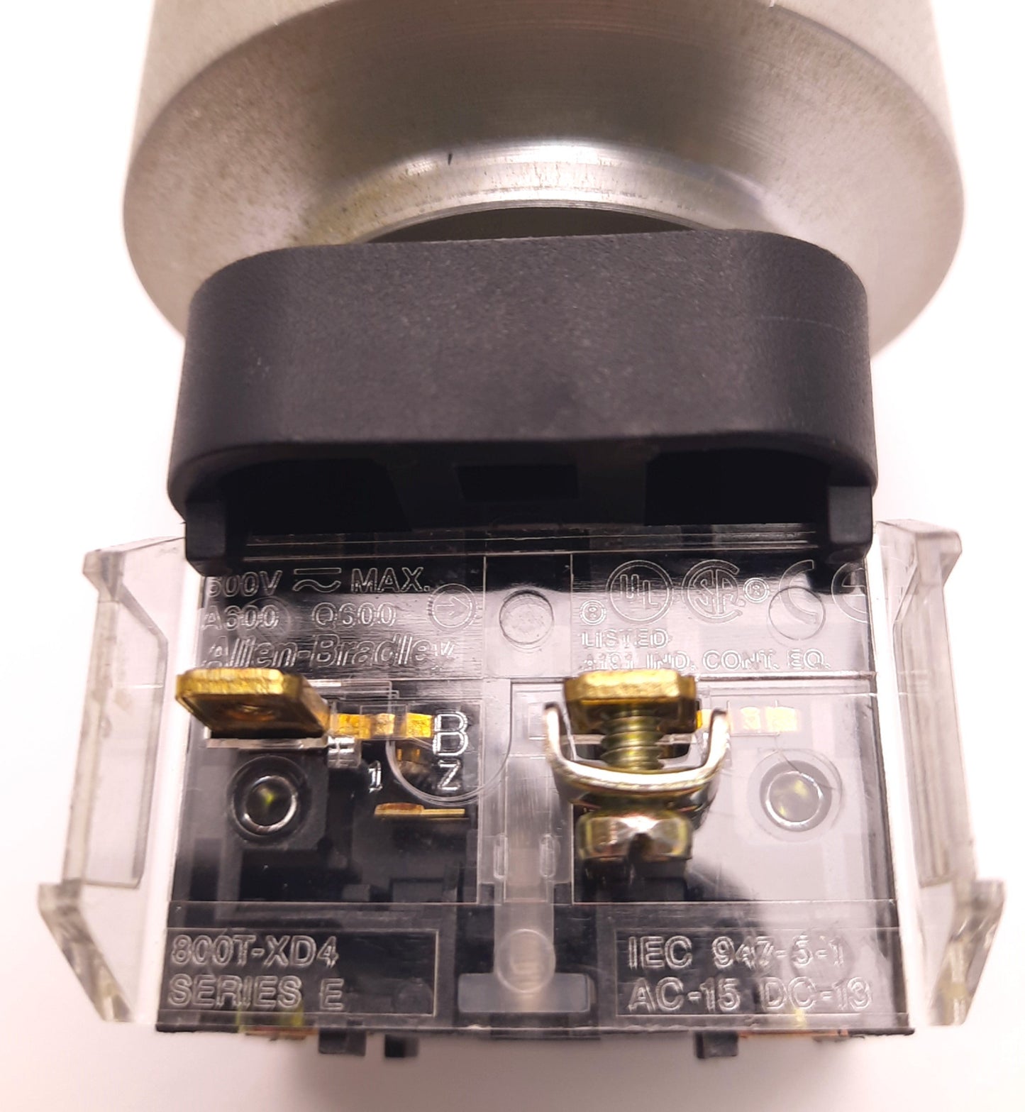 Used Allen-Bradley 800T-FXJ6D4 E-Stop Button w/ Guard, No Cap, 2x 800T-XD4 Contacts