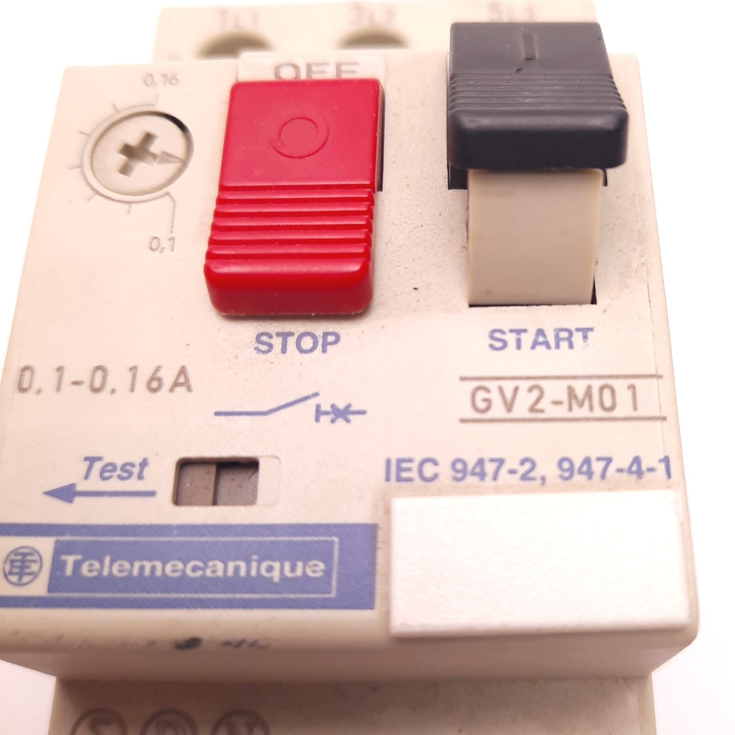 Used Telemecanique GV2-M01 Motor Starter/Breaker 0.1 to 0.16 Amps, 690v 50/60Hz