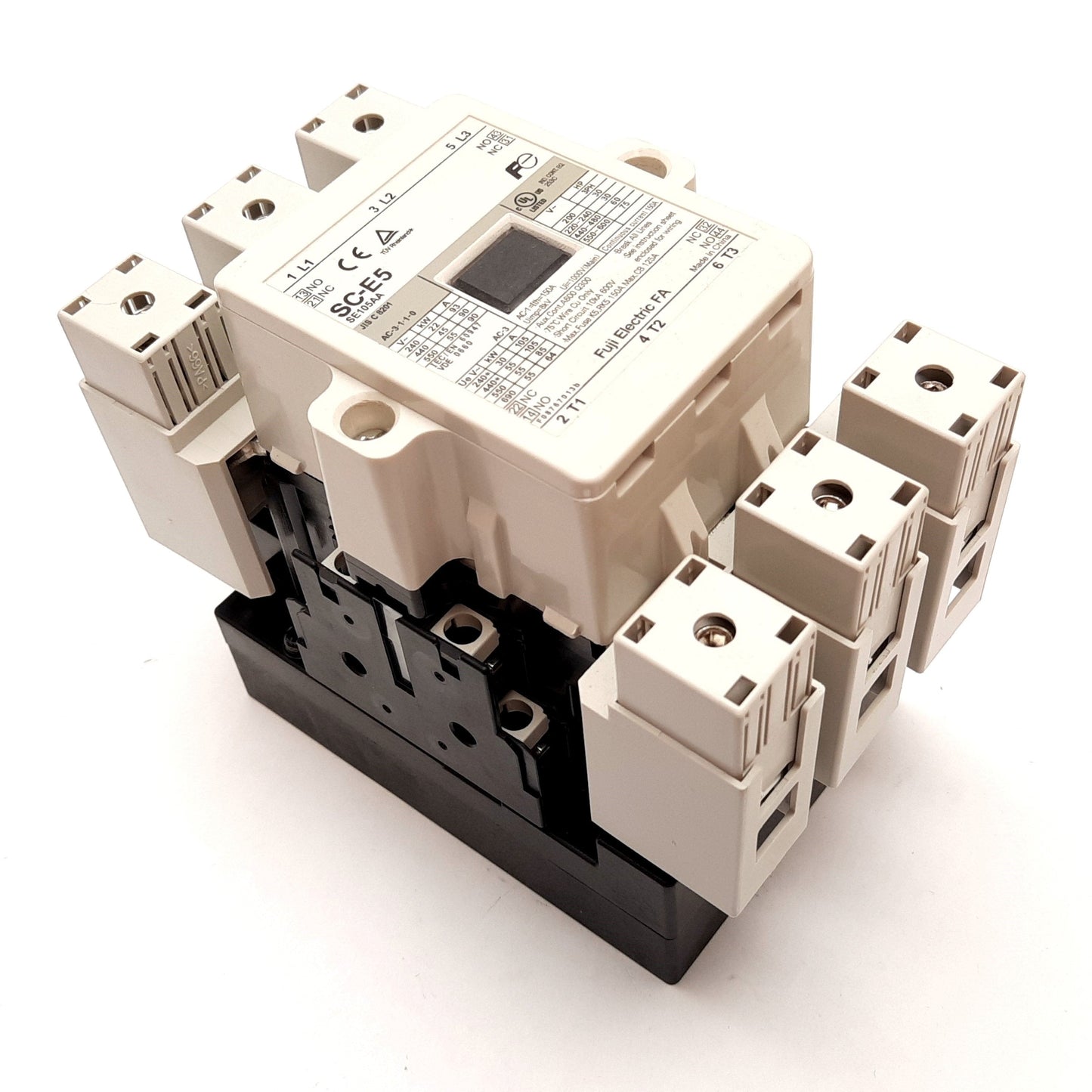 Used Fuji Electric SC-E5 Contactor, 3-Pole, Coil: 24VAC/DC, With 2x N/O & 2x N/C Aux