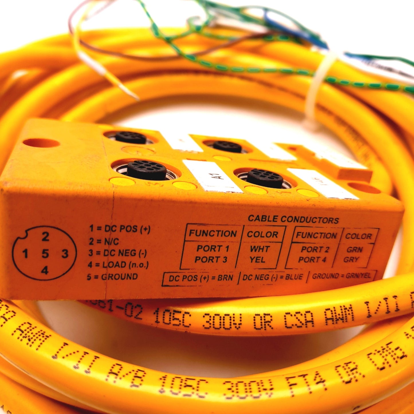 Used Turck VBKB-40-5 4 Port 5 Pin Junction Box 48V 4A, Female M12 Eurofast I/O Ports