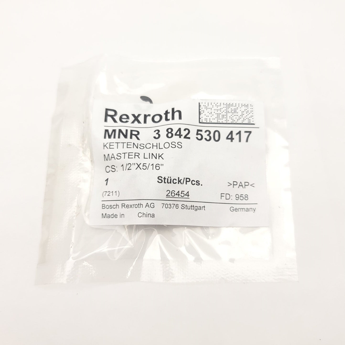 Used Lot Of 14 Rexroth 3842 530 417 Chain Master Links 1/2" x 5/16"