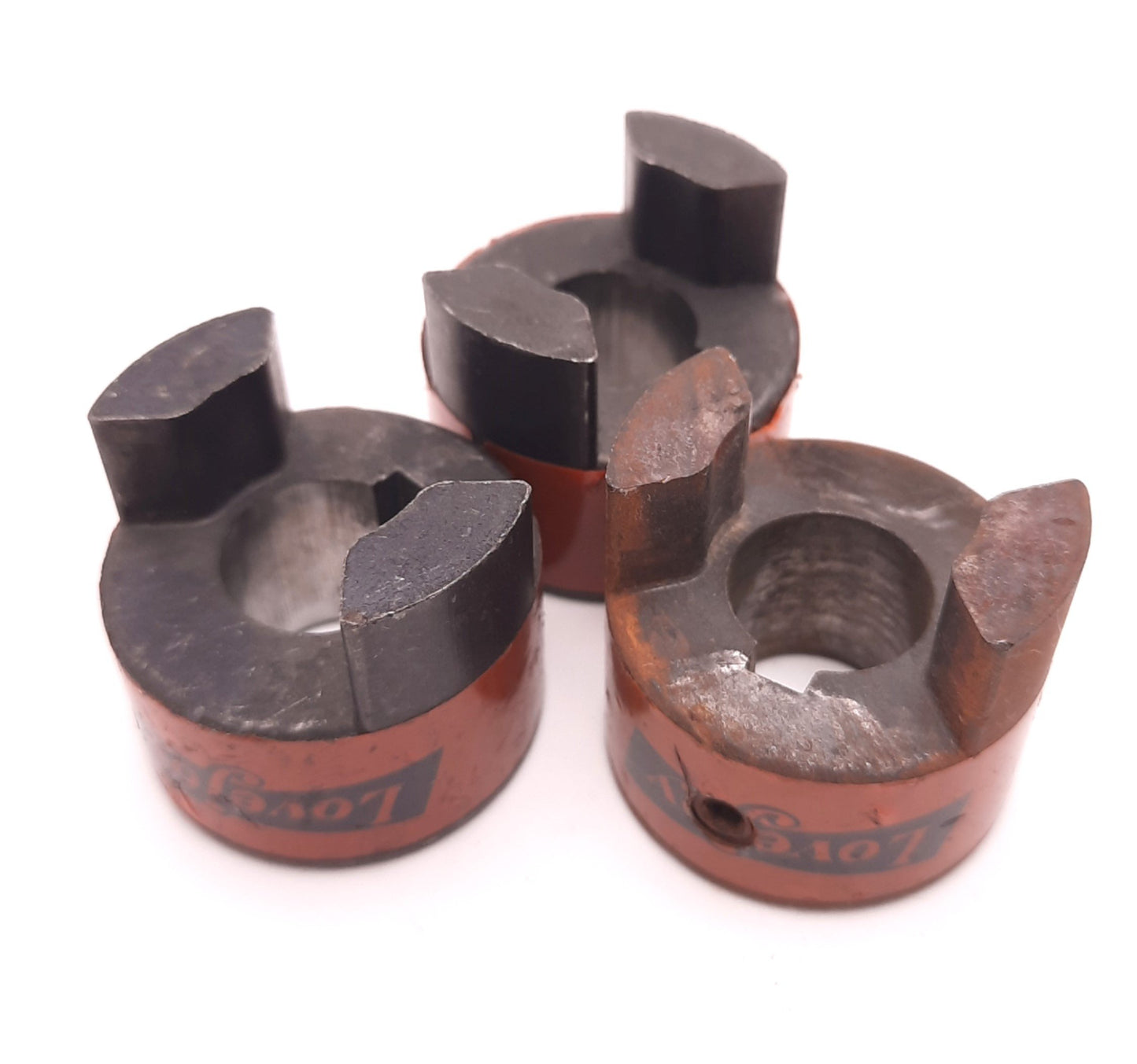 Used Lot of 3 Lovejoy L-070-.625 Shaft Coupler Hub 0.625" Bore w/ Key-Way, 1.37" OD