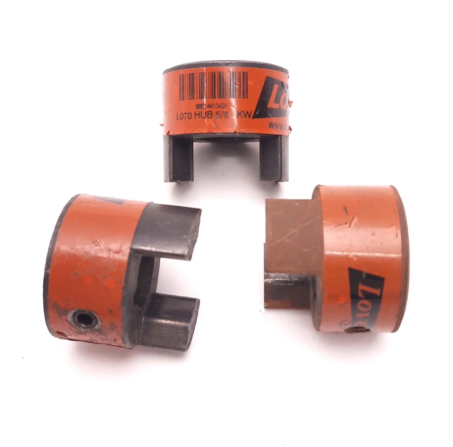 Used Lot of 3 Lovejoy L-070-.625 Shaft Coupler Hub 0.625" Bore w/ Key-Way, 1.37" OD