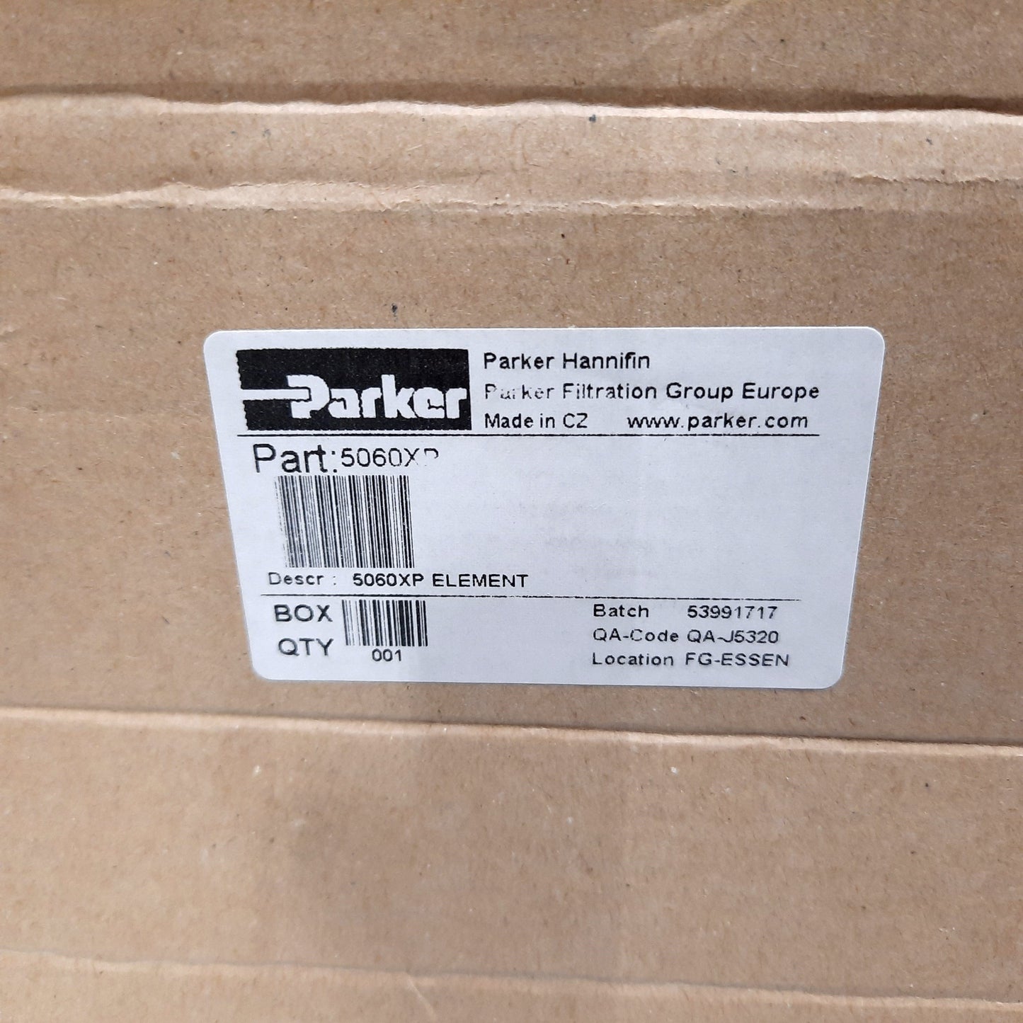 New – Open box Parker 5060XP Compressed Air Filter Element, Sub-Micro Coalescing Filter, 1µm