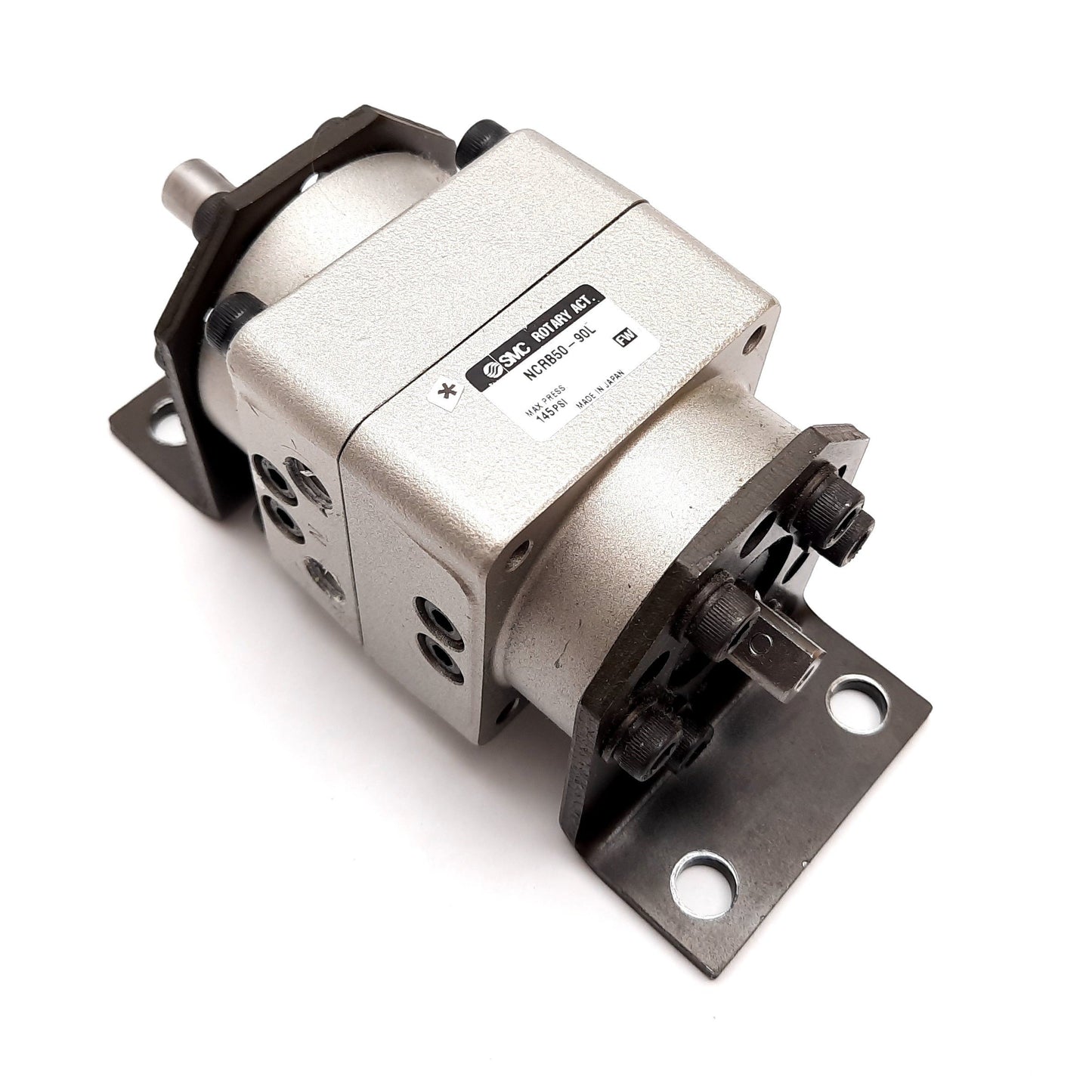Used SMC NCRB50-90L Rotary Actuator, Bore: 50mm, Rotation: 90°, Ports: 1/8" NPT