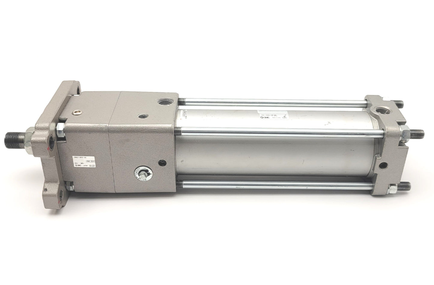 Used SMC CDNA2F80-200-D Tie Rod Cylinder With Lock 80mm Bore, 200mm Stroke