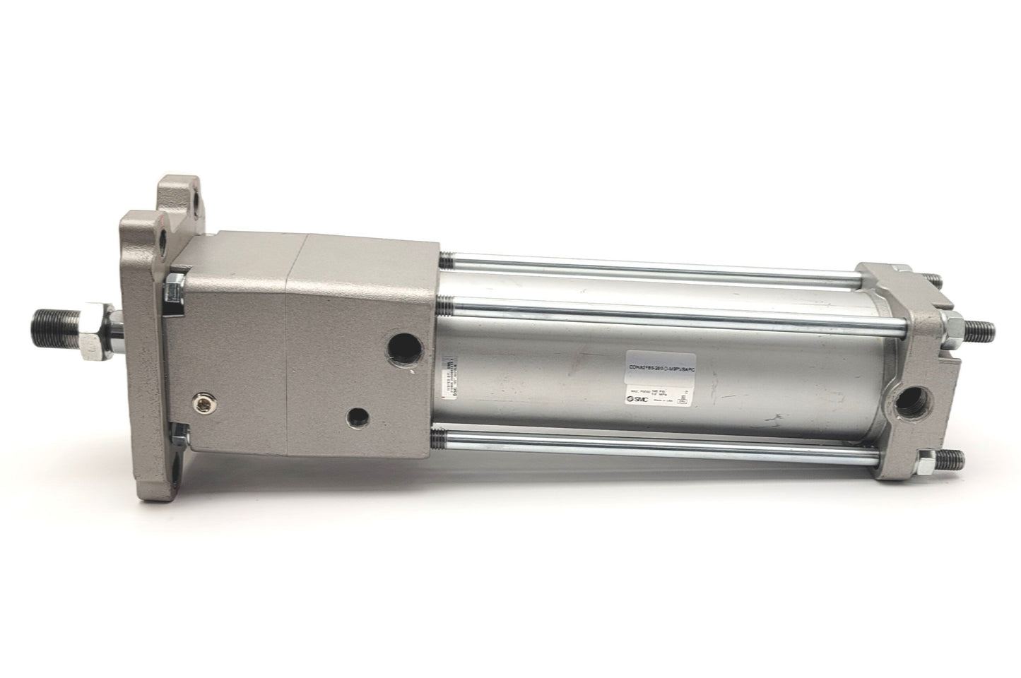 Used SMC CDNA2F80-200-D Tie Rod Cylinder With Lock 80mm Bore, 200mm Stroke