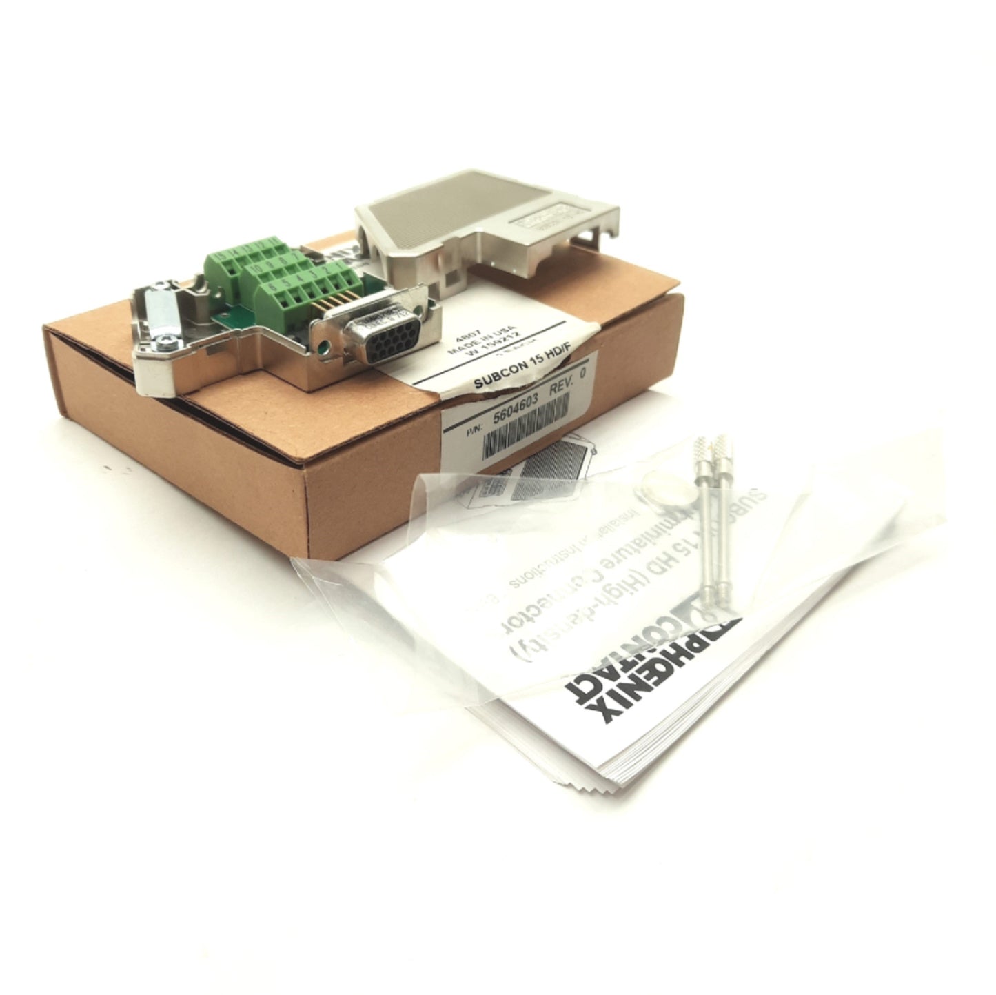 New – Open box Phoenix Contact SUBCON 15 HD/F 15-Pin High Density Female D-Sub Breakout Board