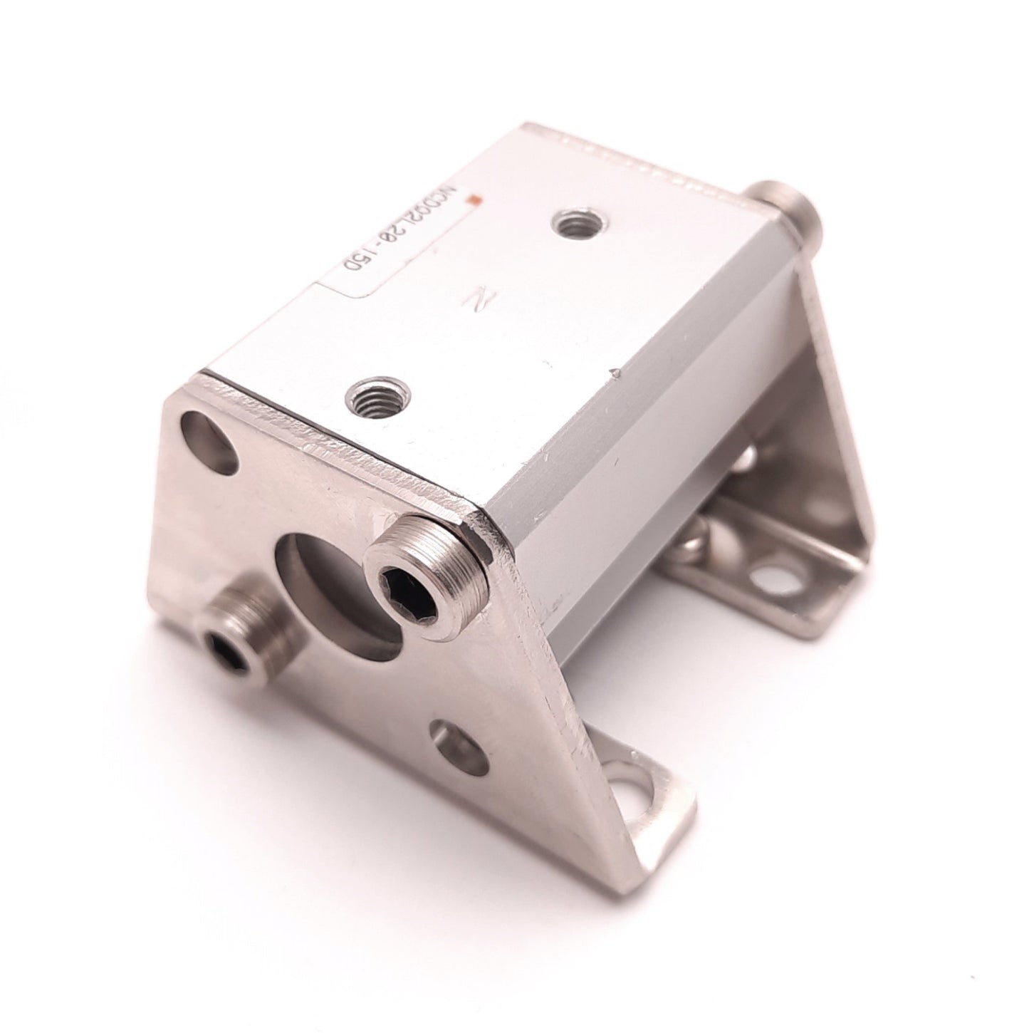 Used SMC NCDQ2L20-15D Compact Cylinder w Foot Mount and Magnet, 20mm Bore,15mm Stroke