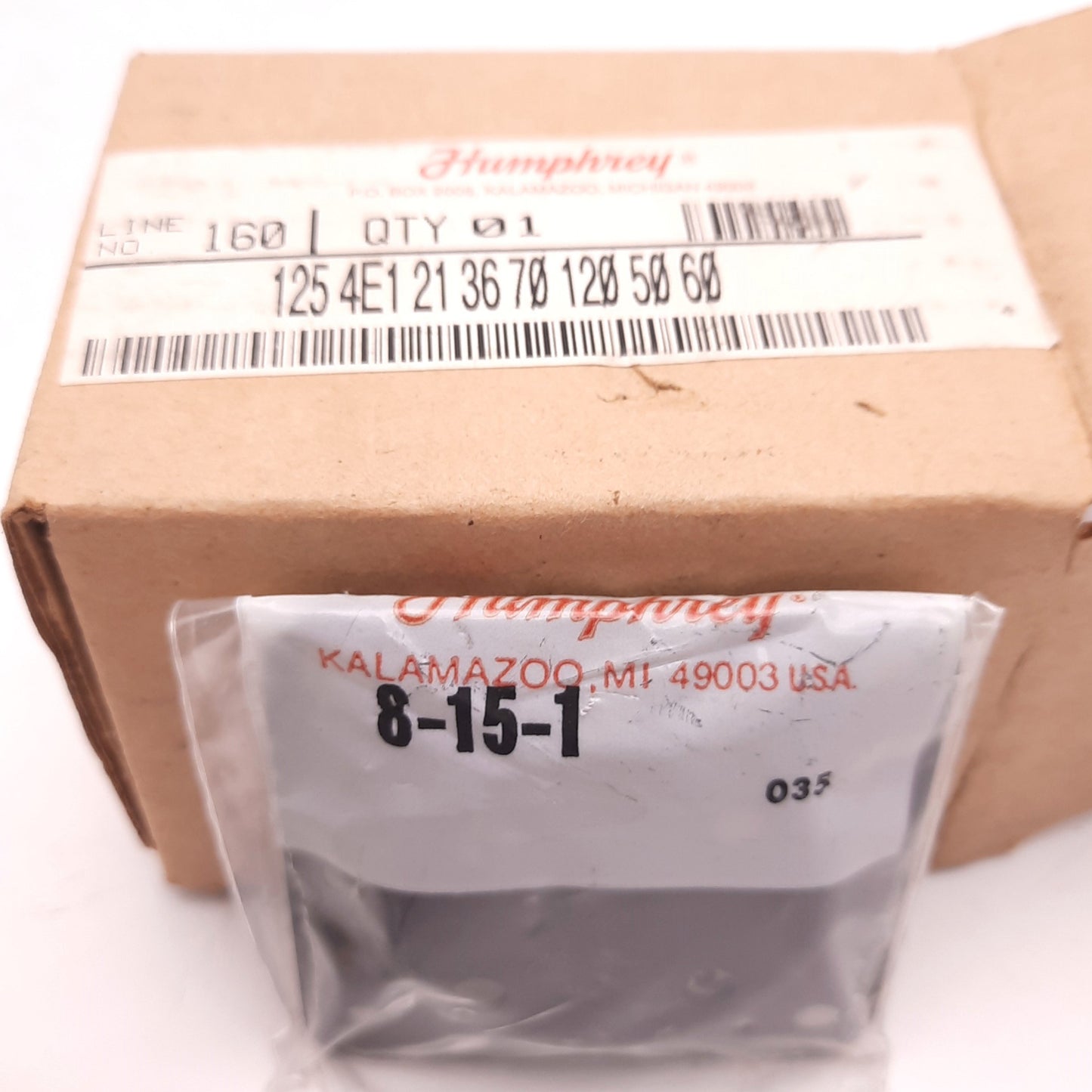 New – Open box Humphrey 125-4E1-21-36-70-120-50-60 Solenoid Valve 120v AC, 125 Psi, 8.2W
