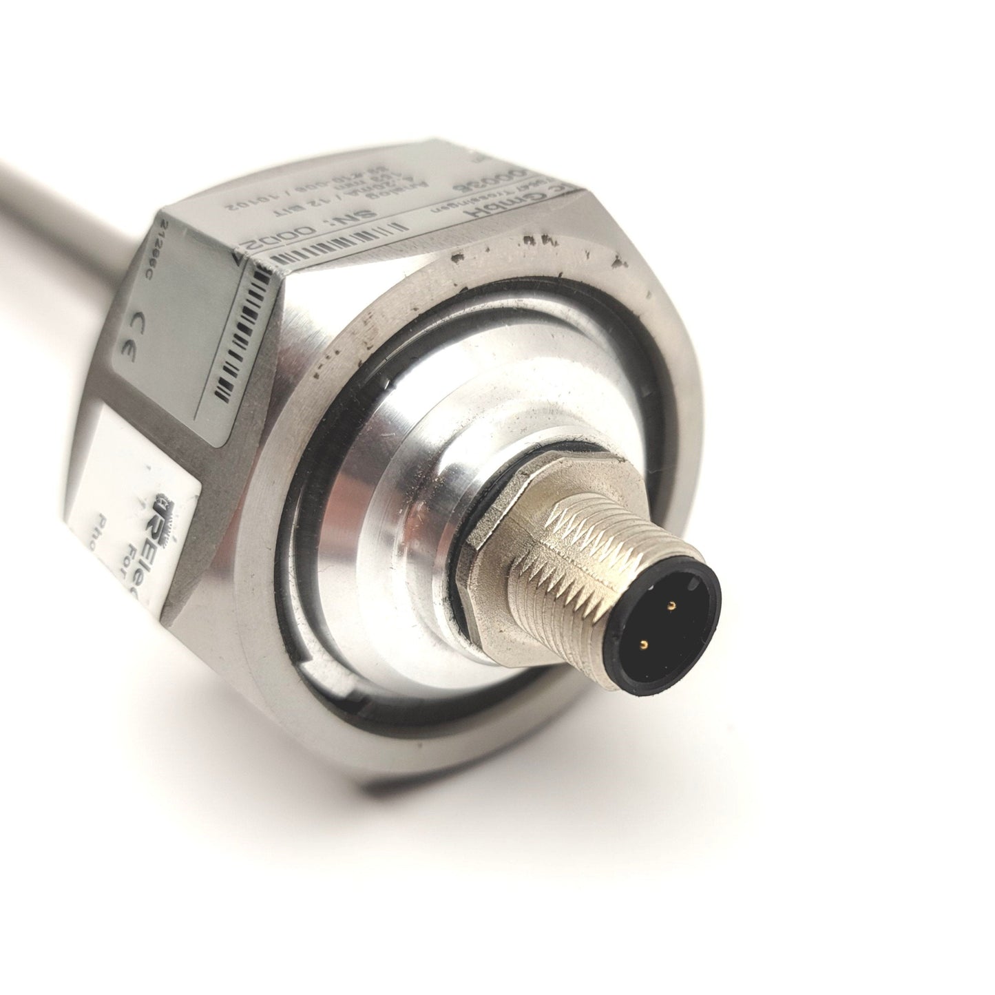 Used TR Electronic 331-00035 Analog Linear Encoder 4-20mA, 153mm Length, M12 4-Pin
