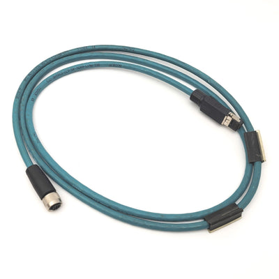 Used BALLUFF BCC M415-E834-AG-672-ES64N8-015 BCC0E7P Cordset, RJ45 4-Pin To M12 5-Pin