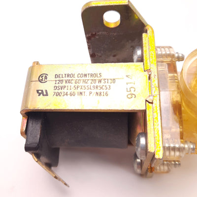 Used Deltrol 70034-60 Dispense Valve Two-Way 120v AC 20W Coil, Non-Potable Water