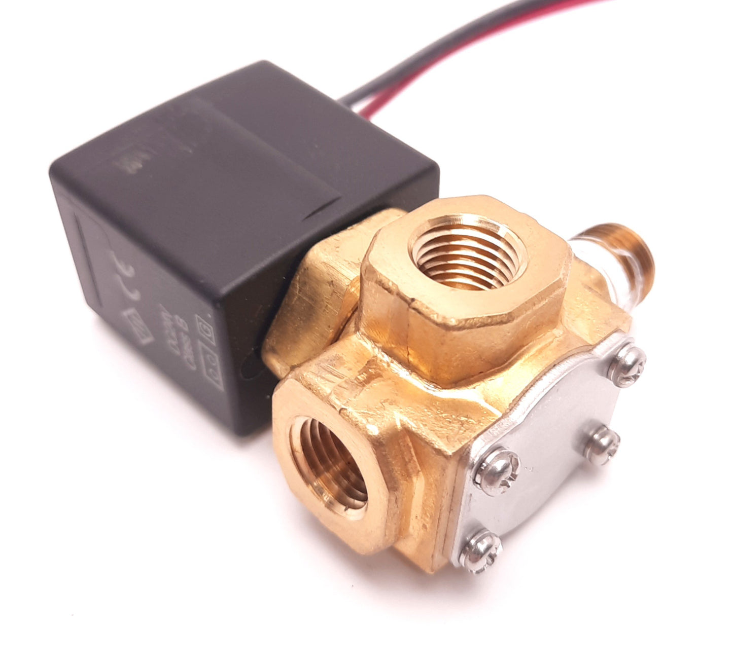Used SMC VX3130-02N-5G1 Solenoid Valve 3 Ports 1/4" NPT, 24v DC Coil, NC, Air/Water