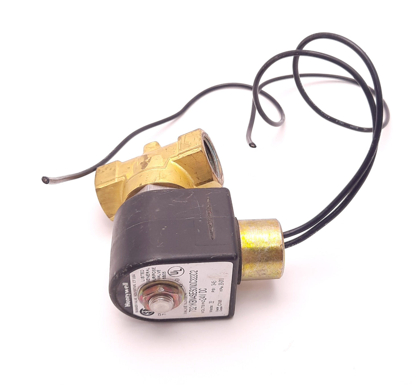 Used Honeywell 7321KBN4SES0N0C322C2 Solenoid Valve 24v DC 22 Watt Coil, 3-45 Psi