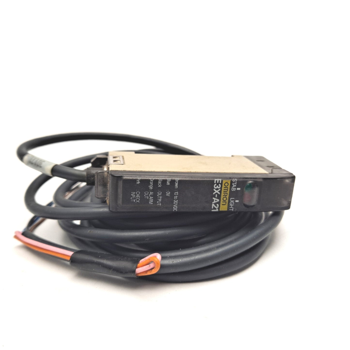 Used Omron E3X-A21 Photoelectric Switch Sensor 10-30VDC 35mA NPN DIN Rail