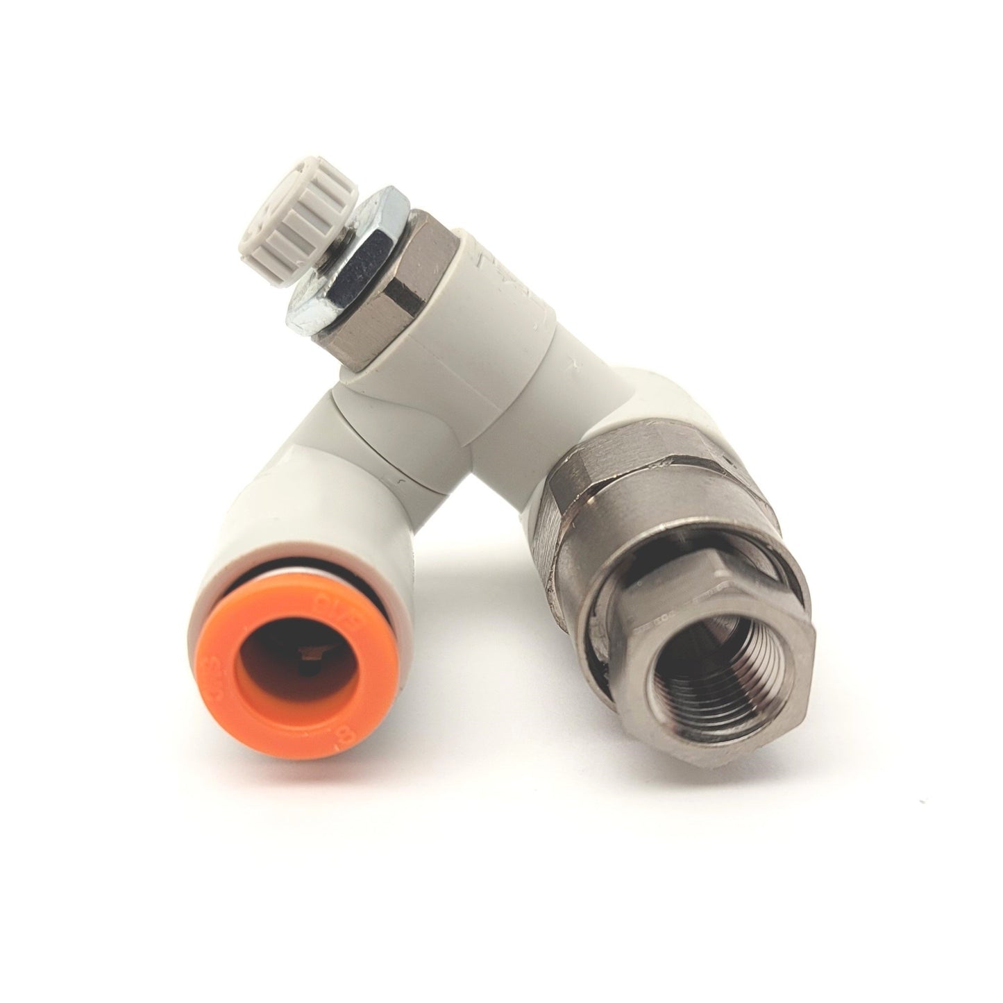 New – Open box SMC ASP430F-N02-09 Speed Controller With Pilot Check Valve And One Touch Fitting