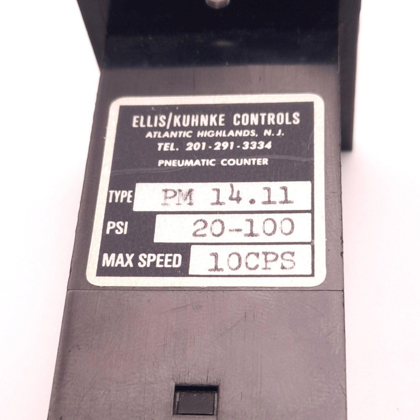 Used Ellis/Kuhnke Controls PM14.11 Pneumatic Counter, Range: 20-100psi, Speed: 10cps