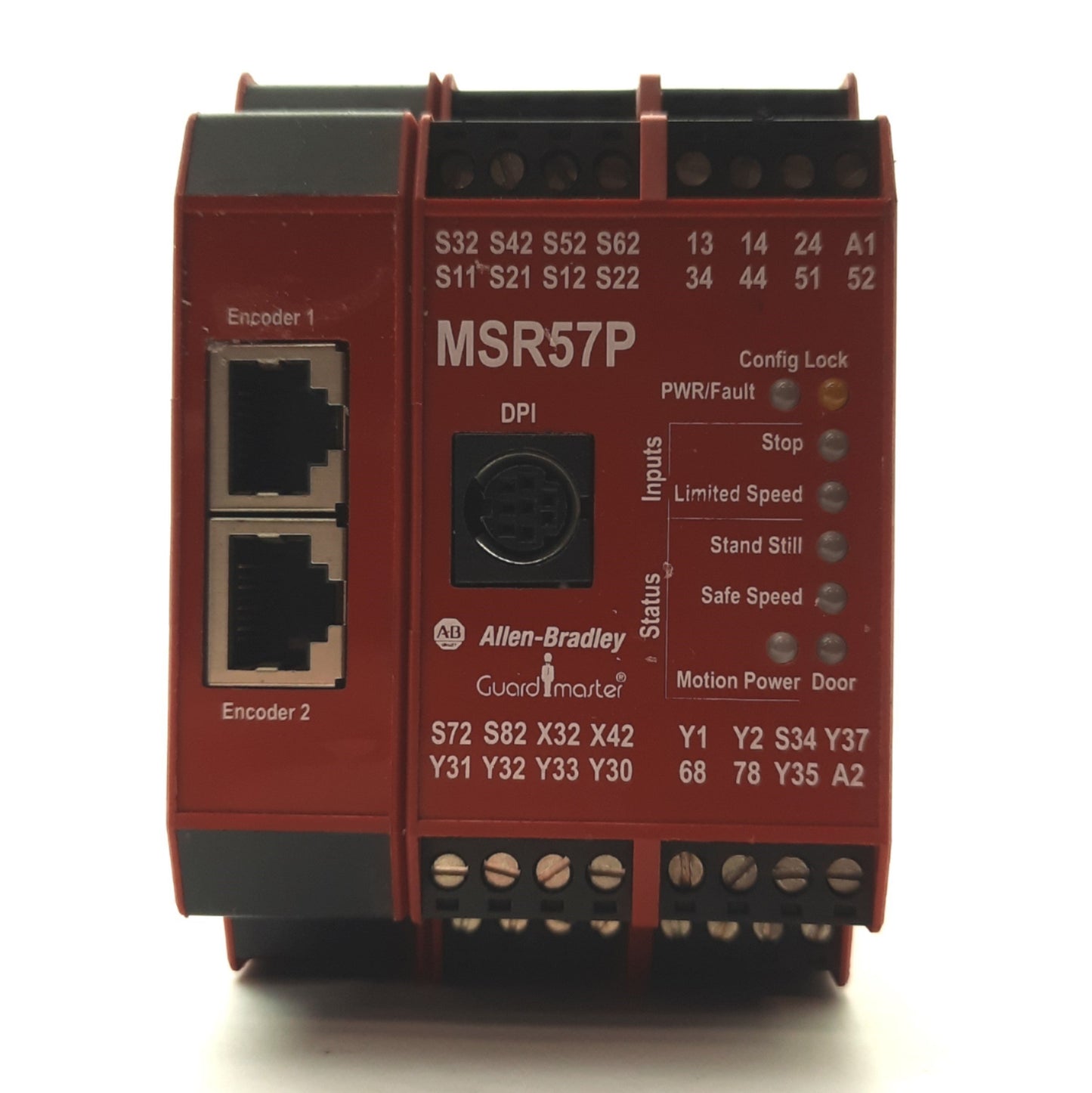 Used Allen Bradley 440R-S845AER-NNL Guardmaster Safety Relay, 2x Encoder, 24VDC 10.4A